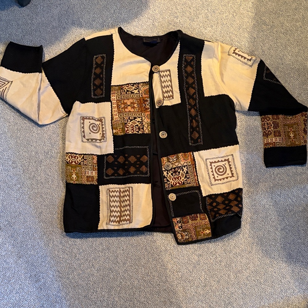 Patchwork Button-Up Jacket - Picture 1 of 3